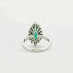Bague Marquise Emeraude Diamants