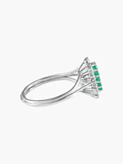 Bague Marquise Emeraude Diamants