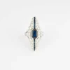 Bague marquise en diamant et saphir