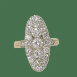 Bague marquise en Or bicolore et Diamants