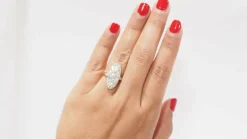 Bague marquise en Or bicolore et Diamants