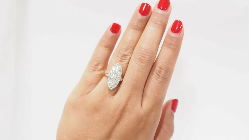 Bague marquise en Or bicolore et Diamants