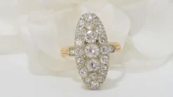 Bague marquise en Or bicolore et Diamants