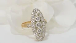 Bague marquise en Or bicolore et Diamants