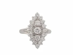Bague marquise en or blanc et diamants 1.20ct