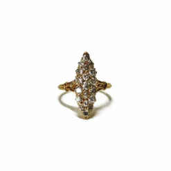 Bague Marquise en Or jaune et Diamants