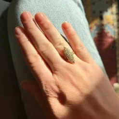 Bague Marquise en Or jaune et Diamants