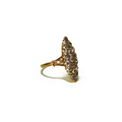 Bague Marquise en Or jaune et Diamants