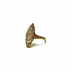 Bague Marquise en Or jaune et Diamants