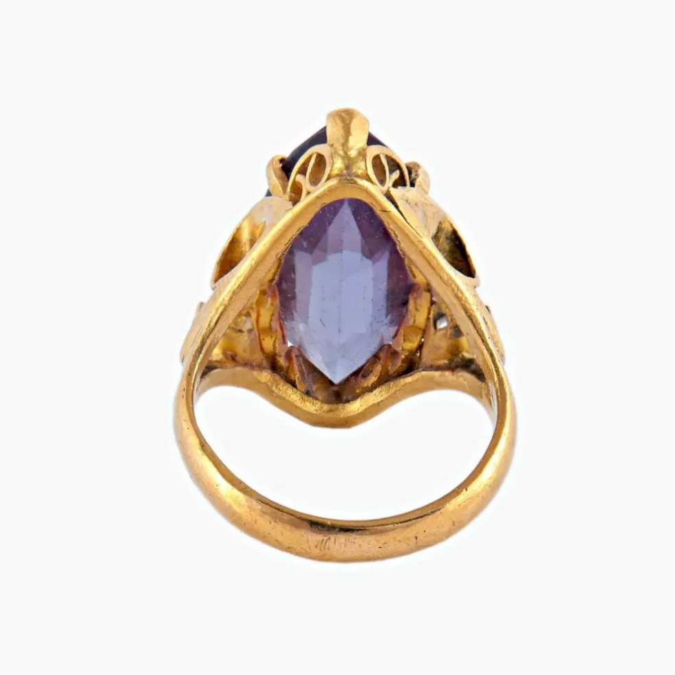 BAGUE MARQUISE "FANTASY" OR & AMETHYSTE