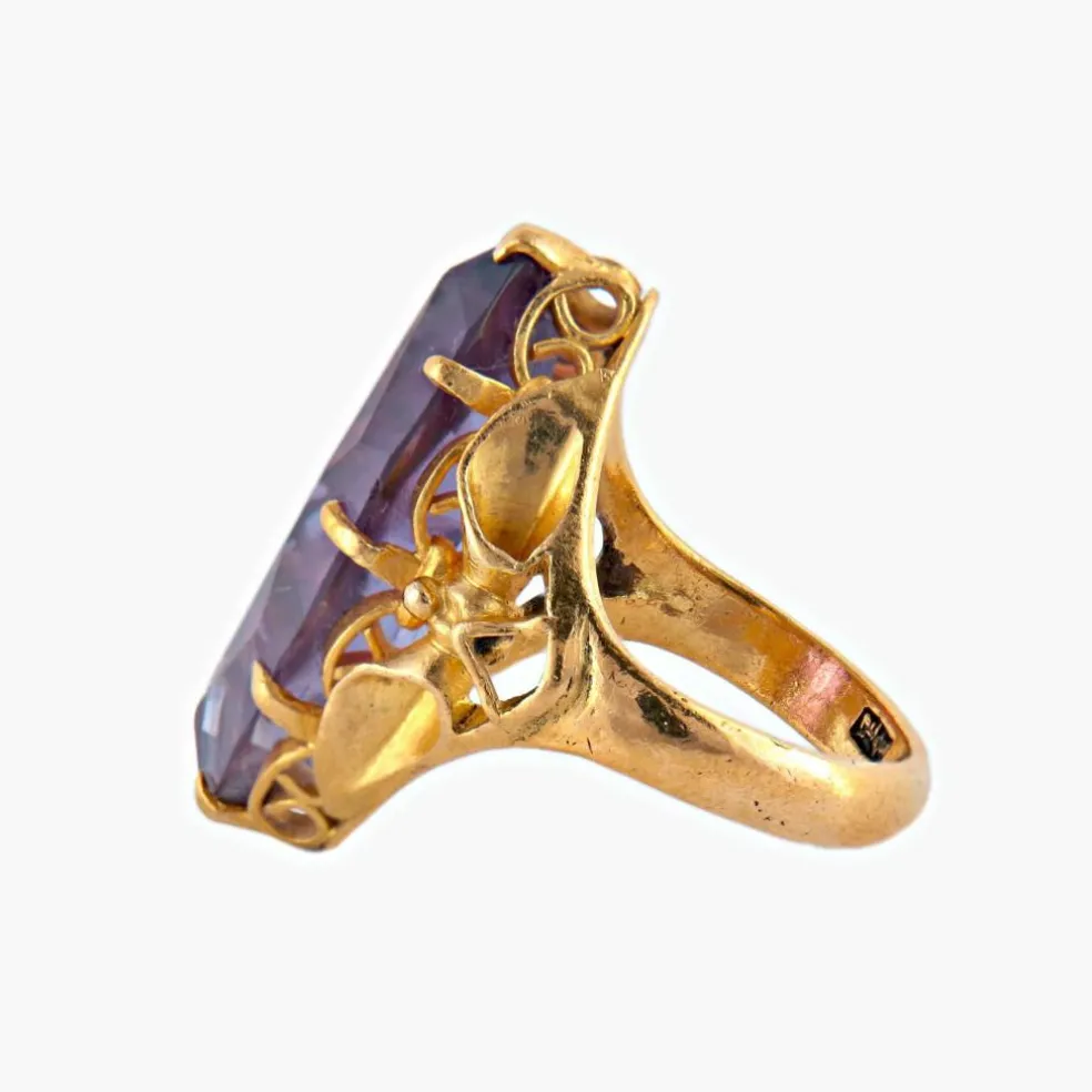 BAGUE MARQUISE "FANTASY" OR & AMETHYSTE