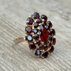 Bague marquise grenats en or rose