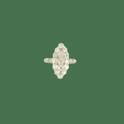 BAGUE MARQUISE OR & DIAMANTS.