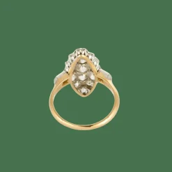 BAGUE MARQUISE OR & DIAMANTS.