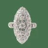 Bague marquise or bicolore et diamants