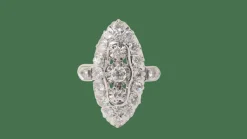 Bague marquise or bicolore et diamants