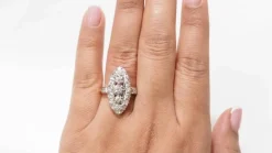 Bague marquise or bicolore et diamants