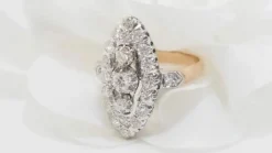 Bague marquise or bicolore et diamants