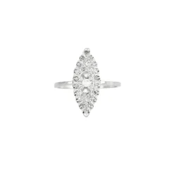 Bague marquise or blanc