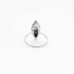 Bague marquise or blanc