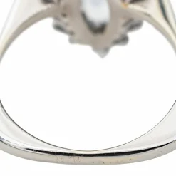Bague Marquise Or blanc Aigue marine, Diamant