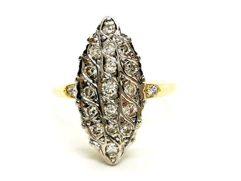 Bague Marquise Or blanc Diamant