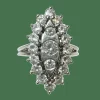 Bague Marquise or blanc diamants