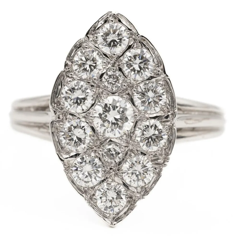 Bague Marquise Or blanc Diamant