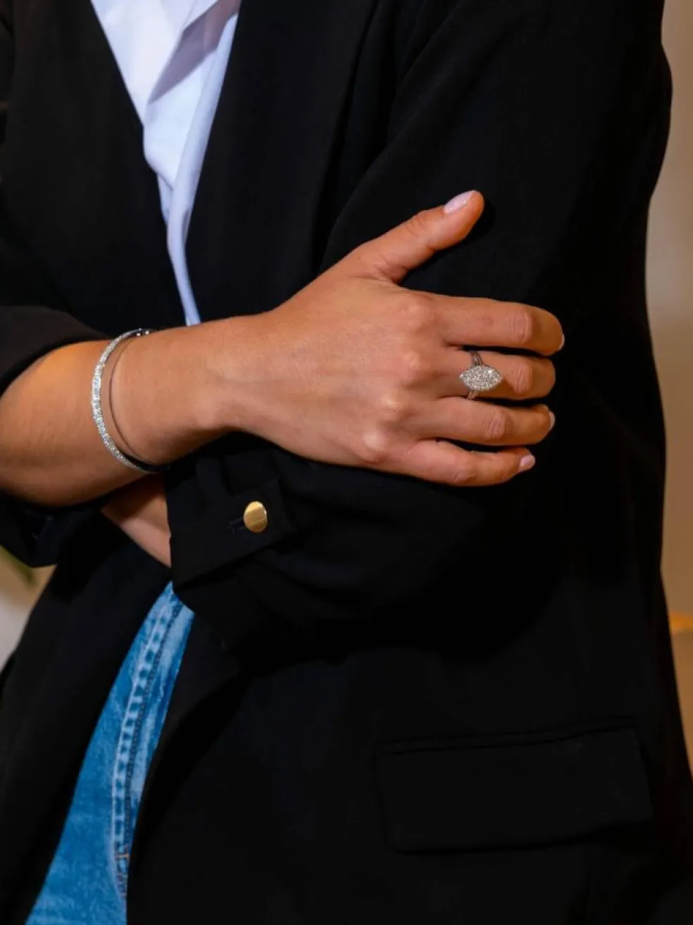 Bague Marquise Or blanc Diamant