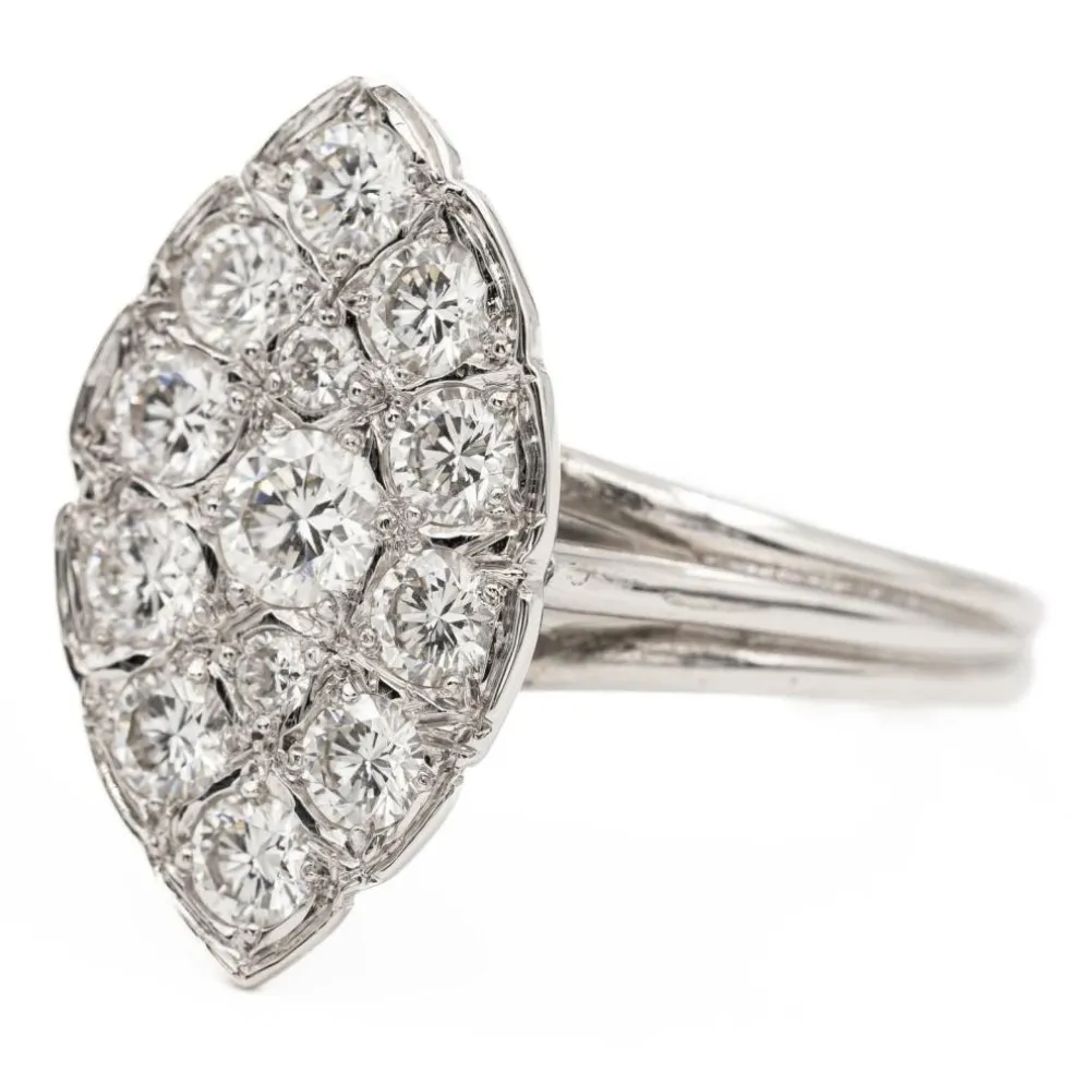 Bague Marquise Or blanc Diamant