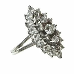Bague Marquise or blanc diamants