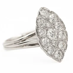 Bague Marquise Or blanc Diamant