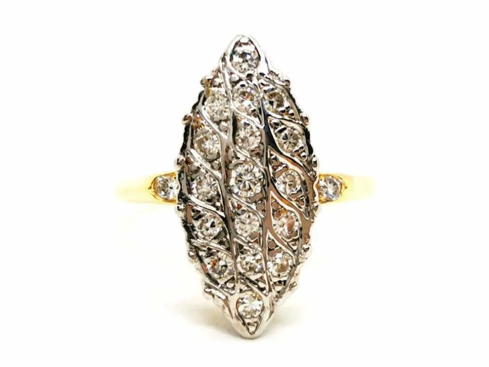 Bague Marquise Or blanc Diamant