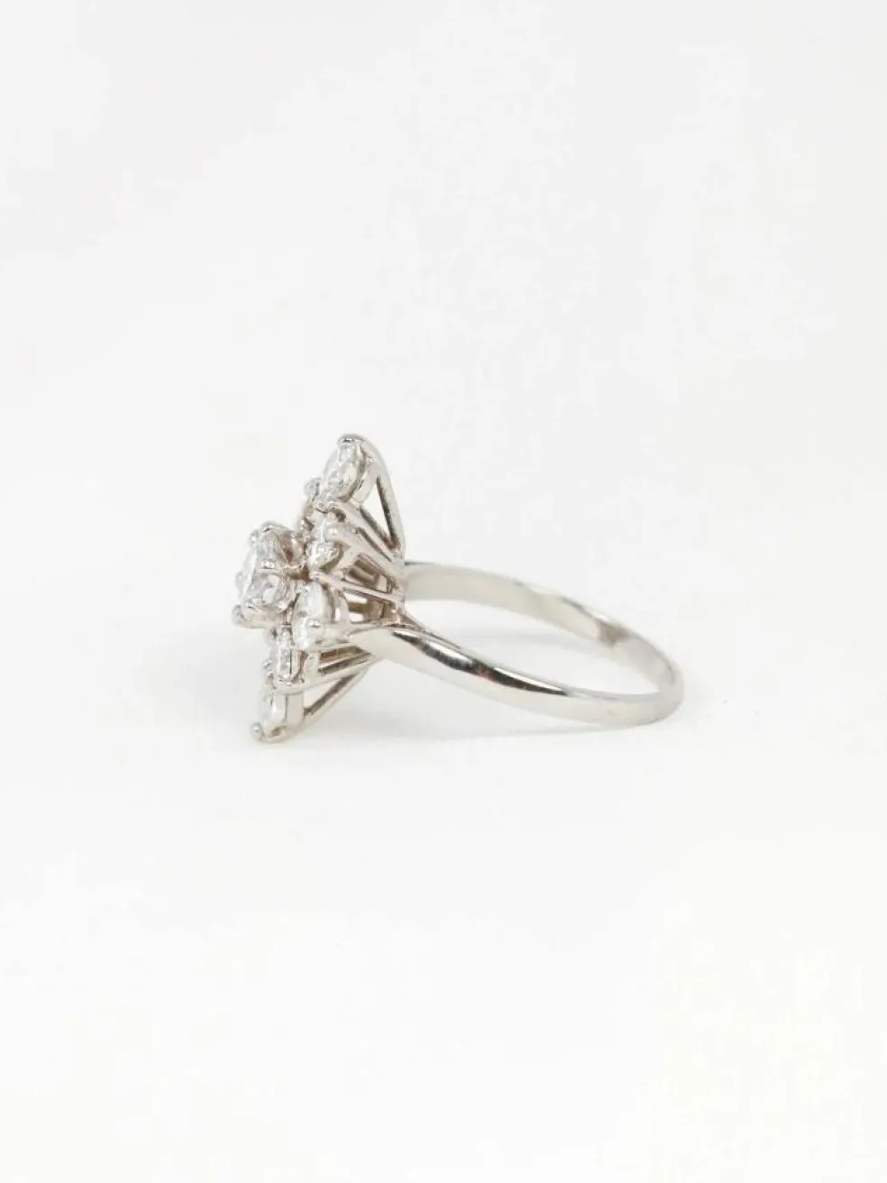 Bague marquise or diamants