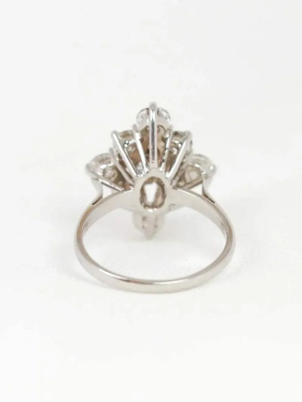 Bague marquise or diamants