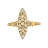 Bague marquise or gris et jaune pavée de diamants