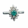 Bague marquise or gris, émeraude, diamant