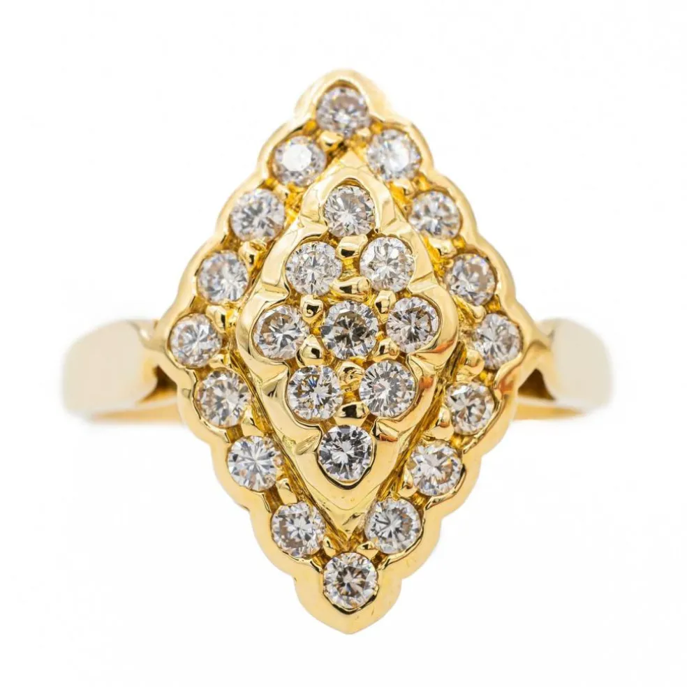 Bague Marquise Or jaune Diamant