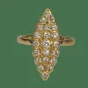 Bague marquise or jaune diamants