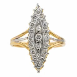 Bague Marquise Or jaune Diamant