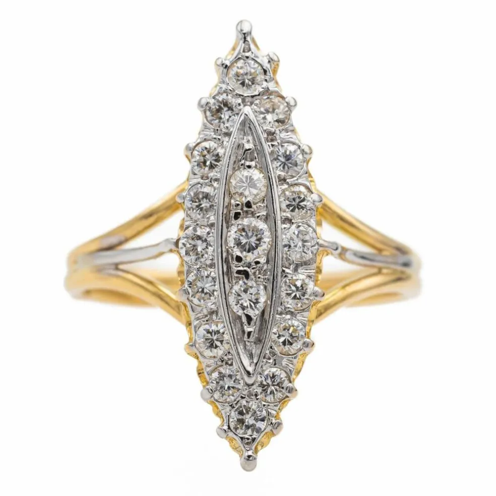 Bague Marquise Or jaune Diamant