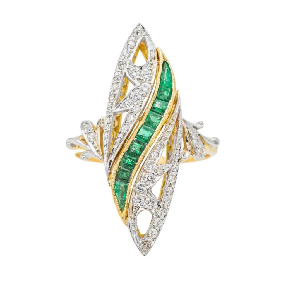 Bague Marquise Or jaune Diamant