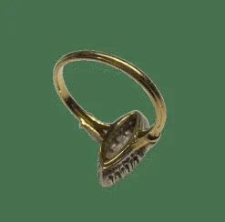 Bague marquise or jaune diamants