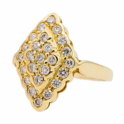Bague Marquise Or jaune Diamant