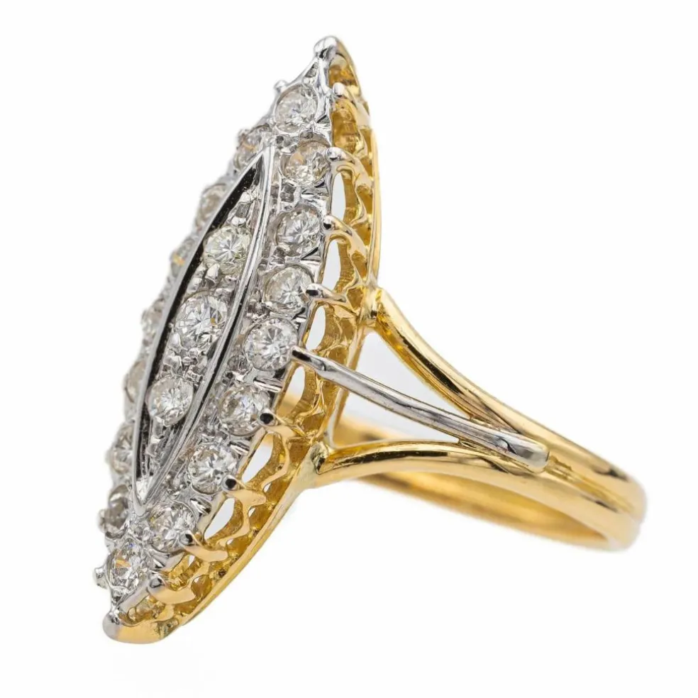 Bague Marquise Or jaune Diamant