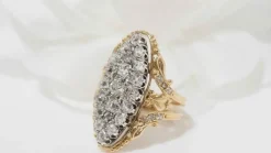 Bague marquise Or jaune Diamants