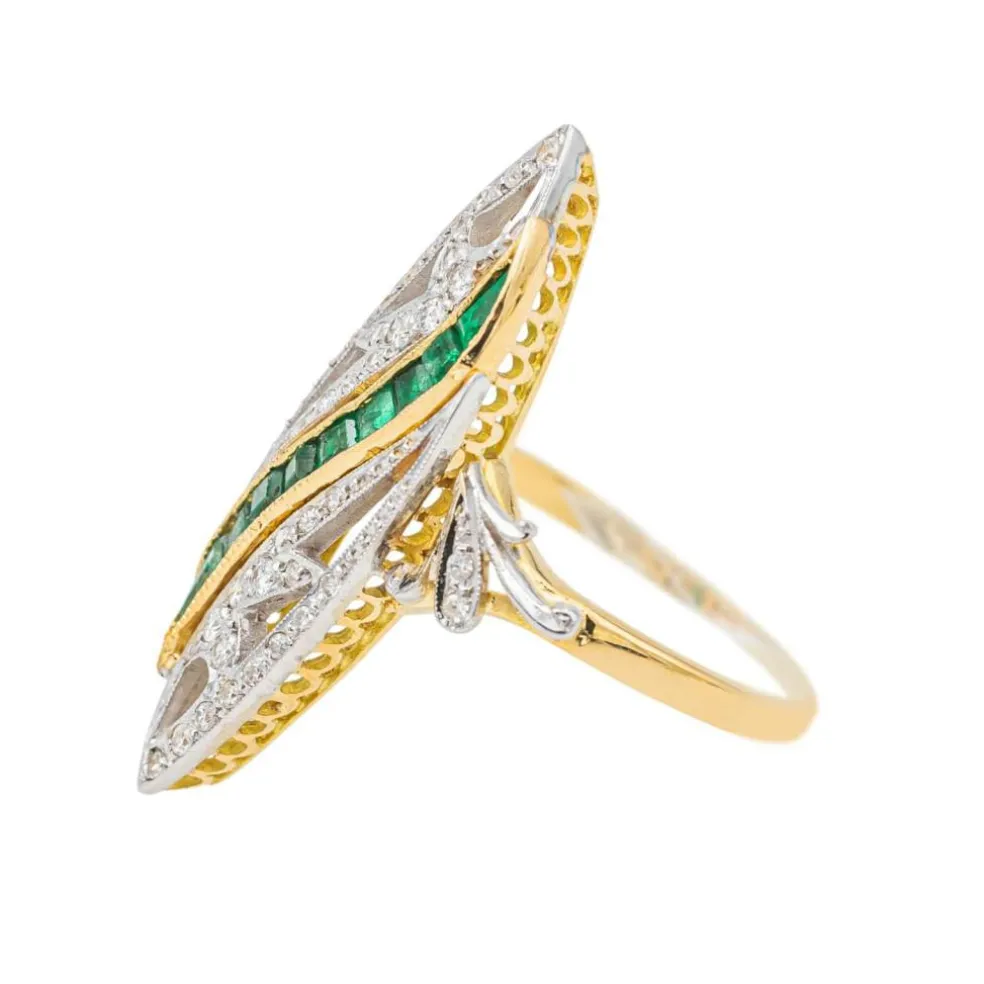 Bague Marquise Or jaune Diamant