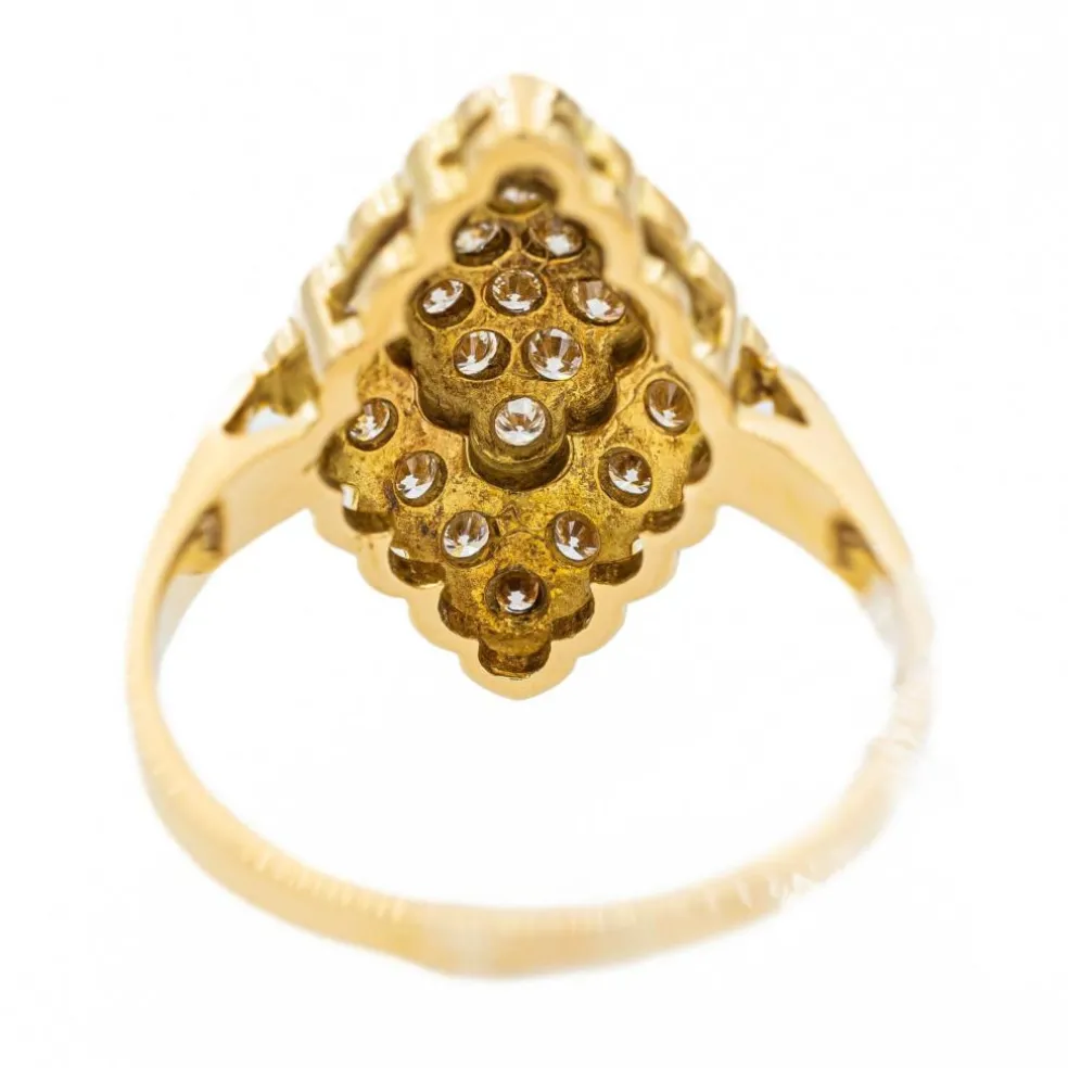 Bague Marquise Or jaune Diamant