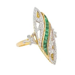 Bague Marquise Or jaune Diamant