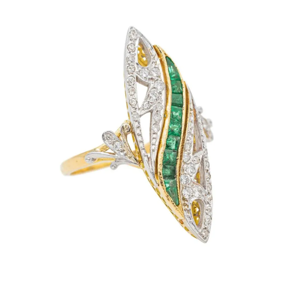 Bague Marquise Or jaune Diamant